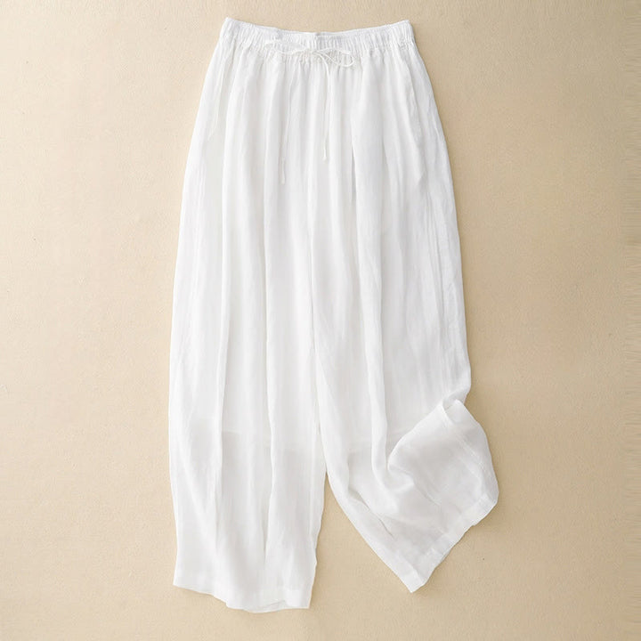 Pantaloni da donna corti con tasche, larghi e casual, a doppio strato, lunghezza 7-8, Buddha Stones - Bianco - US14, UK/AU18, EU46 (2XL) - image 11