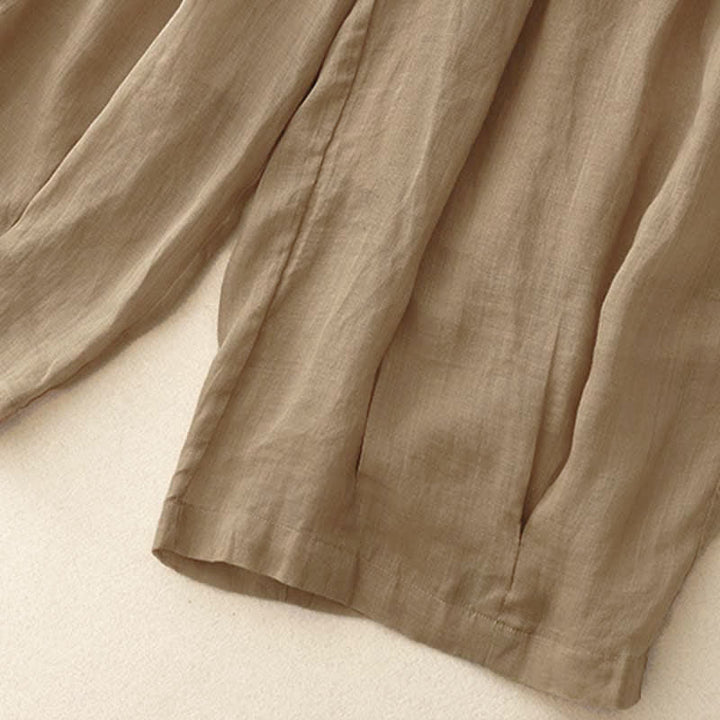 Pantaloni da donna corti con tasche, larghi e casual, a doppio strato, lunghezza 7-8, Buddha Stones - image 3