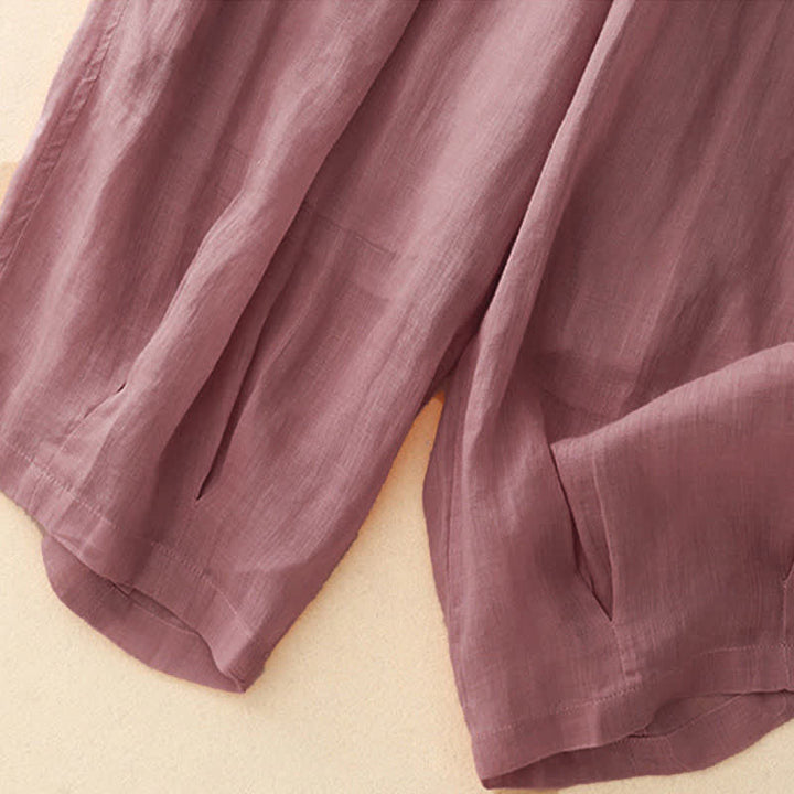 Pantaloni da donna corti con tasche, larghi e casual, a doppio strato, lunghezza 7-8, Buddha Stones - image 20