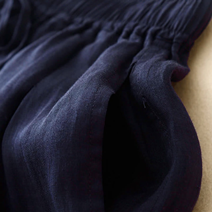 Pantaloni da donna corti con tasche, larghi e casual, a doppio strato, lunghezza 7-8, Buddha Stones - image 8