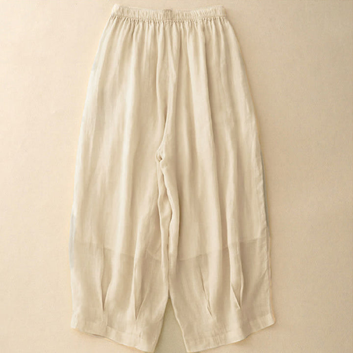 Pantaloni da donna corti con tasche, larghi e casual, a doppio strato, lunghezza 7-8, Buddha Stones - image 22