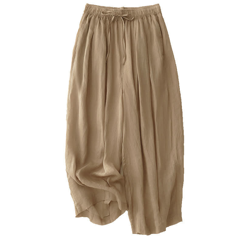 Pantaloni da donna corti con tasche, larghi e casual, a doppio strato, lunghezza 7-8, Buddha Stones - image 5