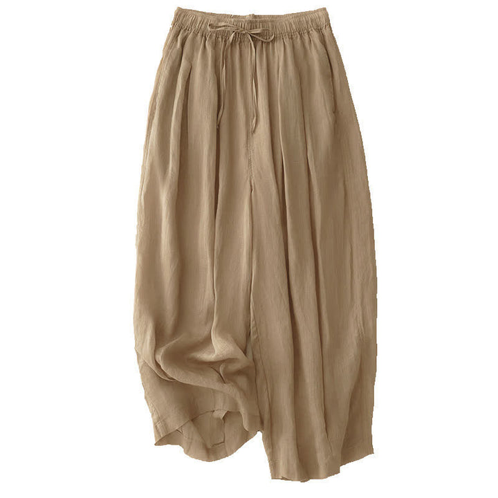 Pantaloni da donna corti con tasche, larghi e casual, a doppio strato, lunghezza 7-8, Buddha Stones - image 5
