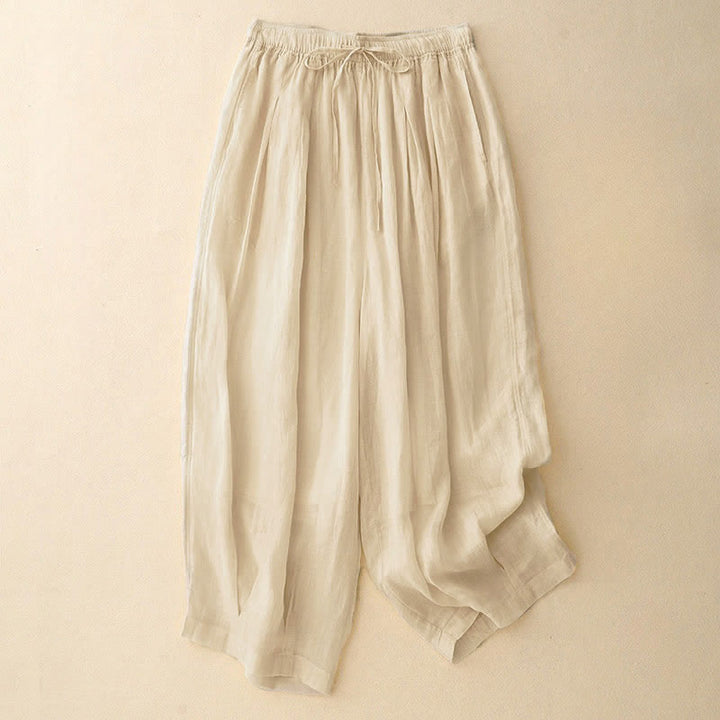 Pantaloni da donna corti con tasche, larghi e casual, a doppio strato, lunghezza 7-8, Buddha Stones - Beige - US14, UK/AU18, EU46 (2XL) - image 21