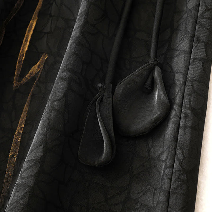 Buddha Stones Gonna da donna primaverile/estiva in stile boho con coulisse e linee astratte nere. - image 7