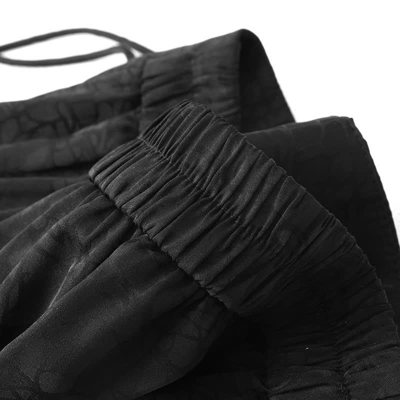 Buddha Stones Gonna da donna primaverile/estiva in stile boho con coulisse e linee astratte nere. - image 3
