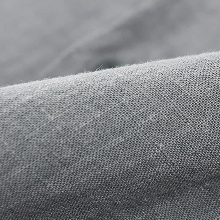 Buddha Stones Camicia da uomo estiva casual a maniche corte con colletto alla coreana, bottoni e tasche. - image 12