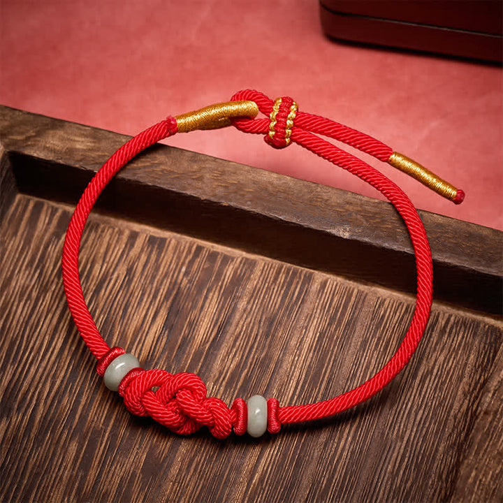 Buddha Stones Bracciale di protezione con nodo Ruyi a filo rosso - image 4