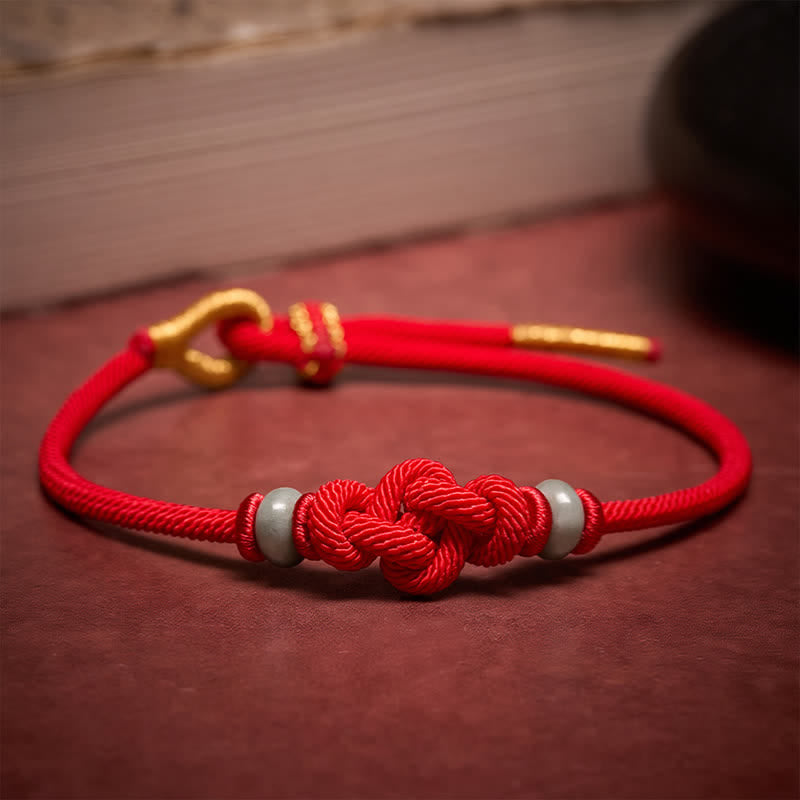 Buddha Stones Bracciale di protezione con nodo Ruyi a filo rosso - Filo rosso - image 0