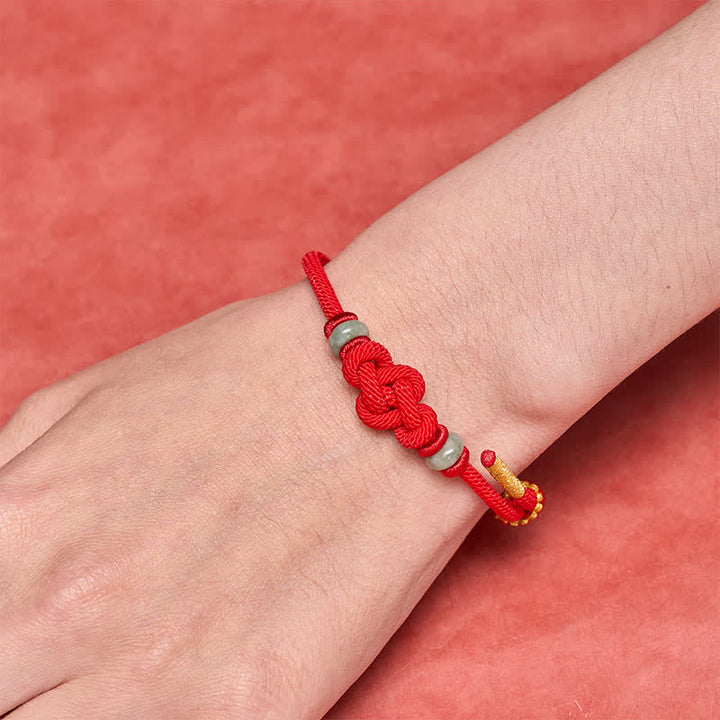 Buddha Stones Bracciale di protezione con nodo Ruyi a filo rosso - image 6