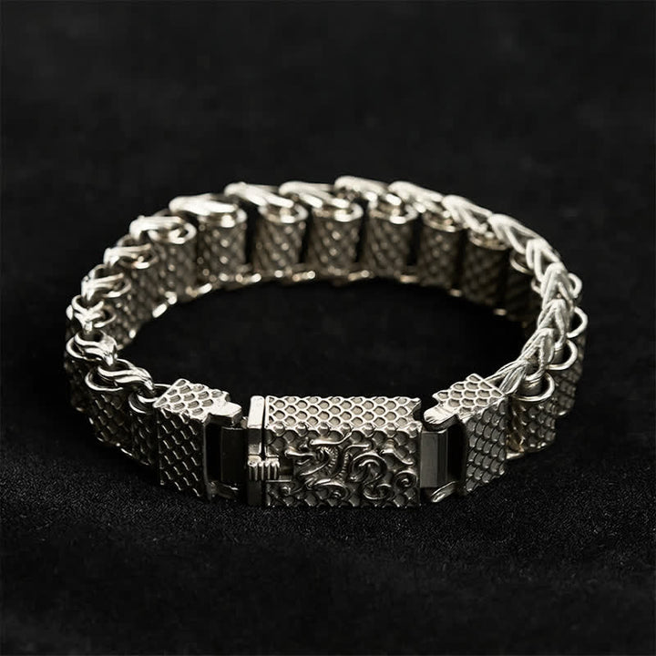 Buddha Stones Bracciale della ricchezza con catena a maglie di drago in rame - image 4