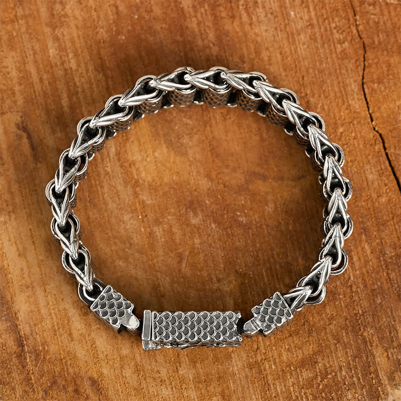 Buddha Stones Bracciale della ricchezza con catena a maglie di drago in rame - image 1