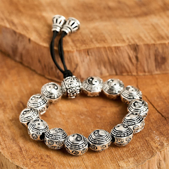 Buddha Stones Bracciale in rame con perline rotonde Bagua Yin Yang Armonia - image 8