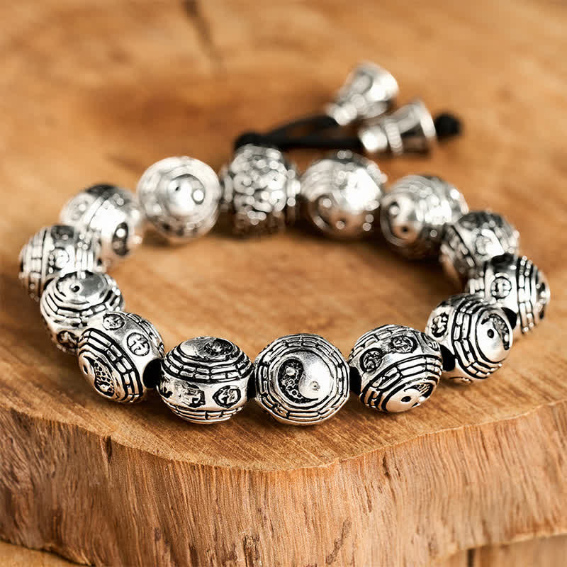 Buddha Stones Bracciale in rame con perline rotonde Bagua Yin Yang Armonia - image 2