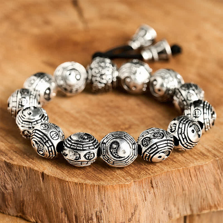 Buddha Stones Bracciale in rame con perline rotonde Bagua Yin Yang Armonia - image 2