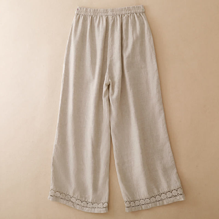 Buddha Stones Pantaloni corti estivi casual minimalisti con coulisse e orlo a fiori, gamba dritta e tasca, da donna. - image 16