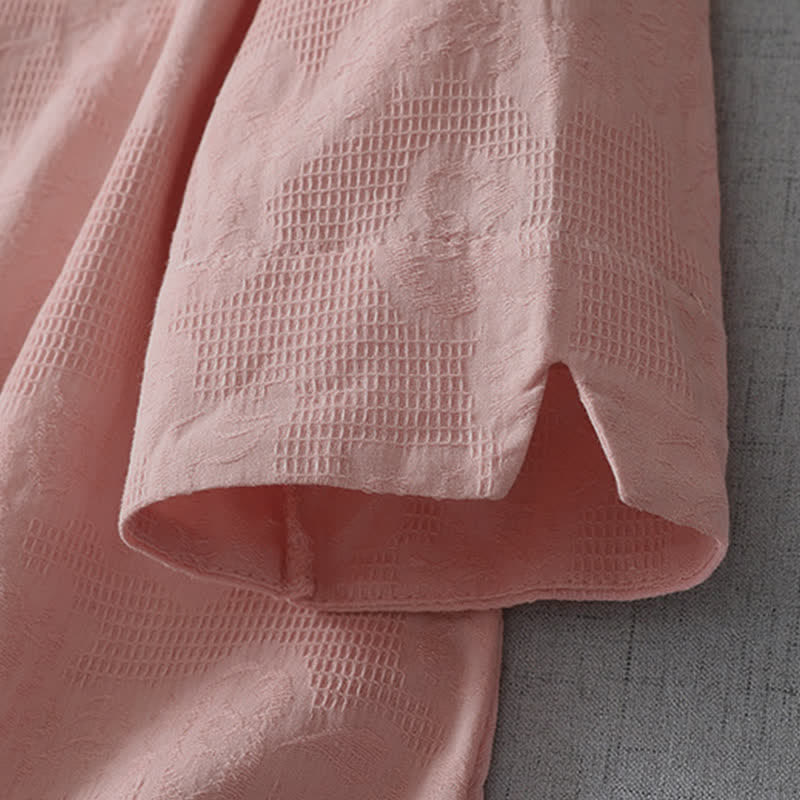 Buddha Stones Camicia da donna estiva stile Tang, casual, con colletto alla coreana e maniche a tre quarti. - image 6