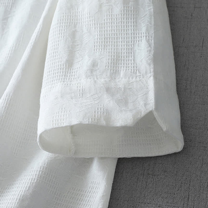 Buddha Stones Camicia da donna estiva stile Tang, casual, con colletto alla coreana e maniche a tre quarti. - image 11
