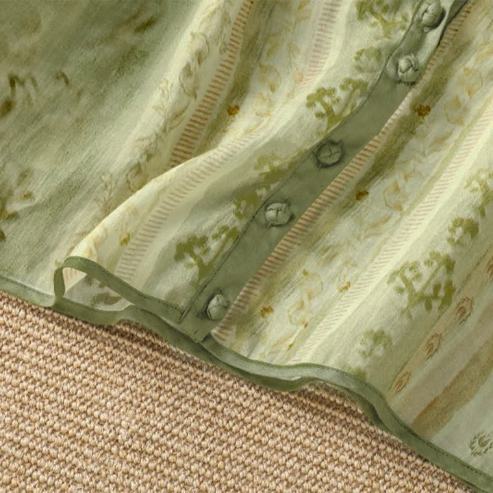 Buddha Stones Camicia da donna estiva casual vintage a maniche lunghe con bottoni e stampa floreale, con taschino. - image 10