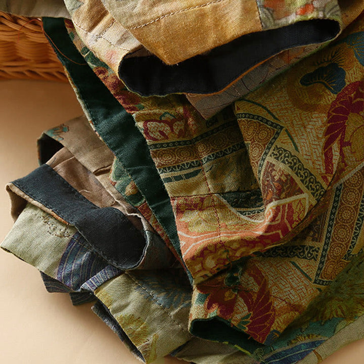 Buddha Stones Pantaloni harem da donna in stile retrò casual con bottoni a forma di rana cinese e tasche. - image 20
