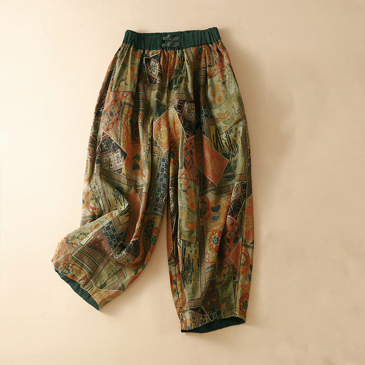 Buddha Stones Pantaloni harem da donna in stile retrò casual con bottoni a forma di rana cinese e tasche. - Oliva - US8-10, UK/AU12-14, EU40-42 (2XL) - image 13