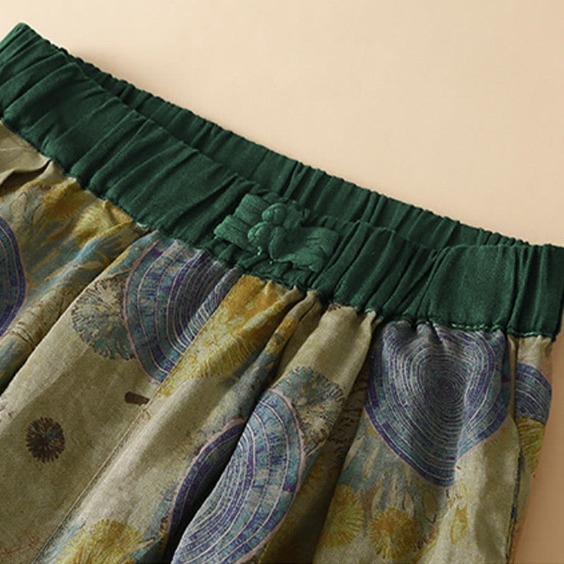 Buddha Stones Pantaloni harem da donna in stile retrò casual con bottoni a forma di rana cinese e tasche. - image 11