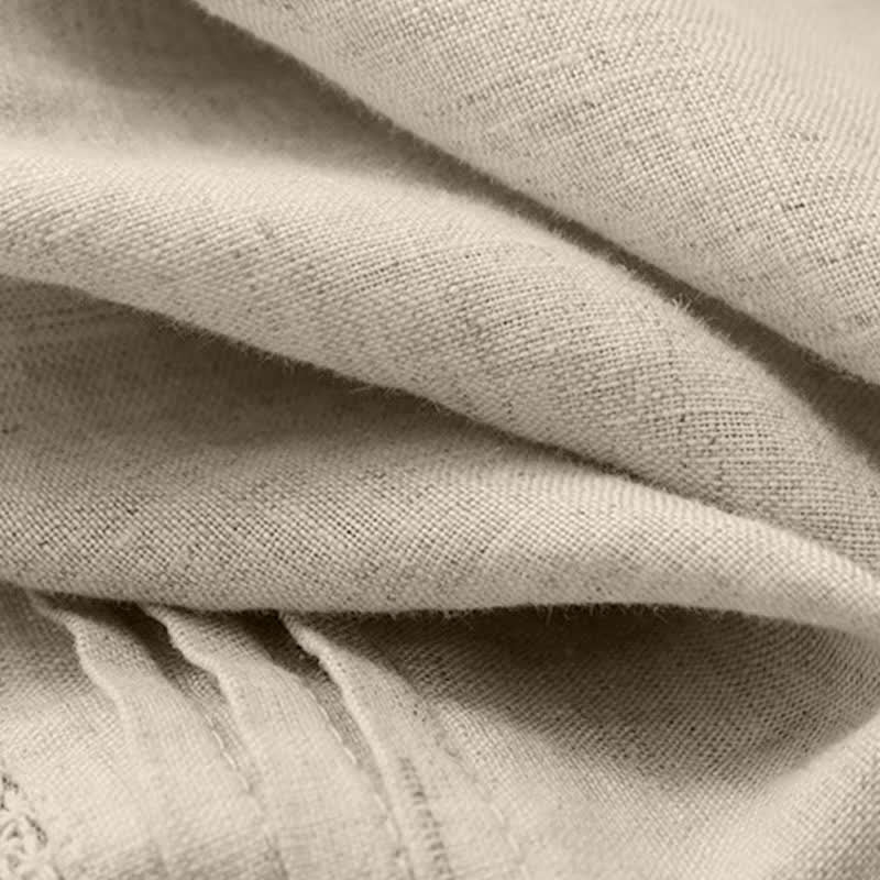 Buddha Stones Pantaloni estivi casual minimalisti con orlo traforato e motivo geometrico, da donna a gamba larga con tasche. - image 38