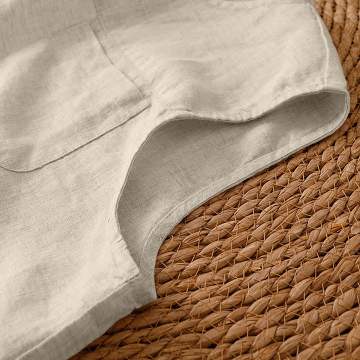 Buddha Stones Pantaloni estivi casual minimalisti con orlo traforato e motivo geometrico, da donna a gamba larga con tasche. - image 41