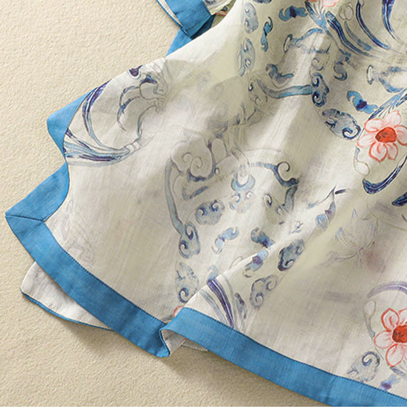 Buddha Stones Camicia da donna a maniche lunghe con bottoni a rana in stile vintage estivo Tang. - image 7