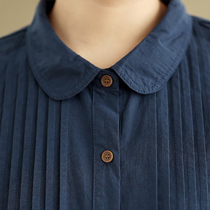 Buddha Stones Camicia da donna estiva casual vintage a maniche lunghe con bottoni. - image 9
