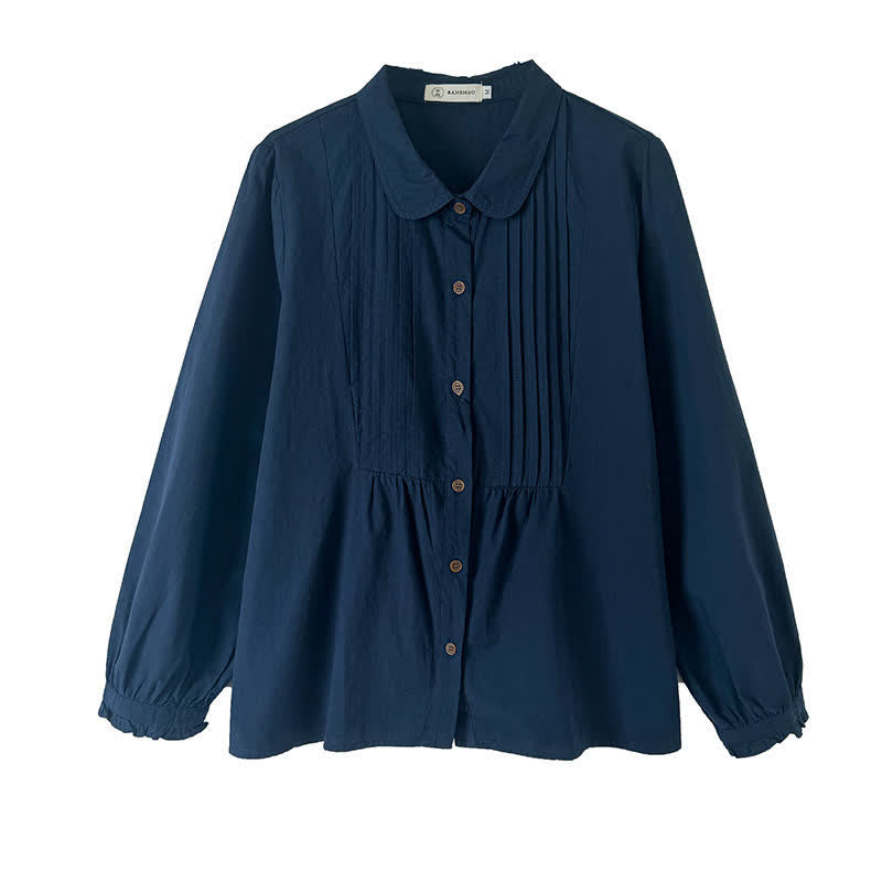 Buddha Stones Camicia da donna estiva casual vintage a maniche lunghe con bottoni. - image 7