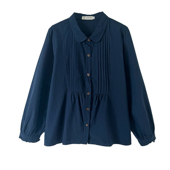 Buddha Stones Camicia da donna estiva casual vintage a maniche lunghe con bottoni. - image 7