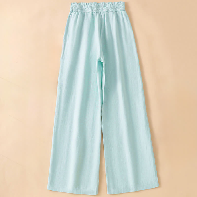 Buddha Stones Pantaloni estivi casual minimalisti con coulisse, tinta unita, alla caviglia, da donna, a gamba dritta con tasca - image 15