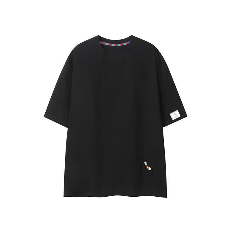 Buddha Stones T-shirt da uomo a maniche corte, tinta unita, stile boho estivo casual, con coulisse. - Nero - US/UK/AU46, EU56 (5XL) - image 12