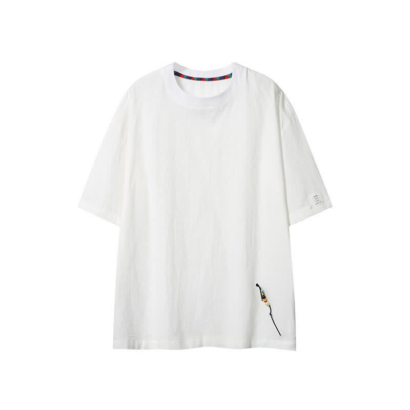 Buddha Stones T-shirt da uomo a maniche corte, tinta unita, stile boho estivo casual, con coulisse. - Bianco - US/UK/AU46, EU56 (5XL) - image 14