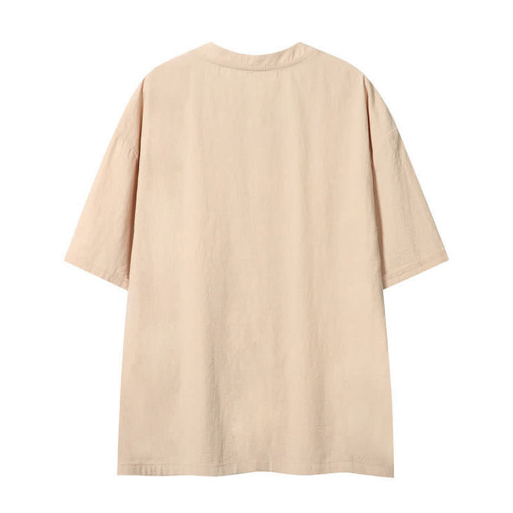 Buddha Stones T-shirt da uomo a maniche corte, tinta unita, stile boho estivo casual, con coulisse. - image 1