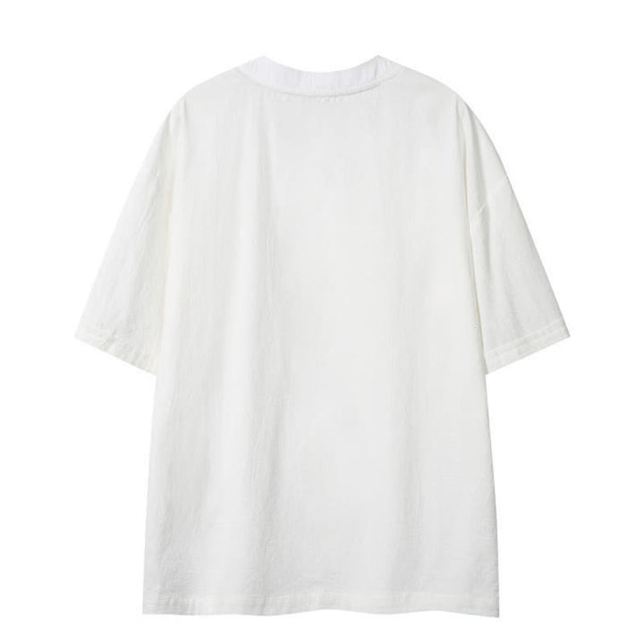 Buddha Stones T-shirt da uomo a maniche corte, tinta unita, stile boho estivo casual, con coulisse. - image 15