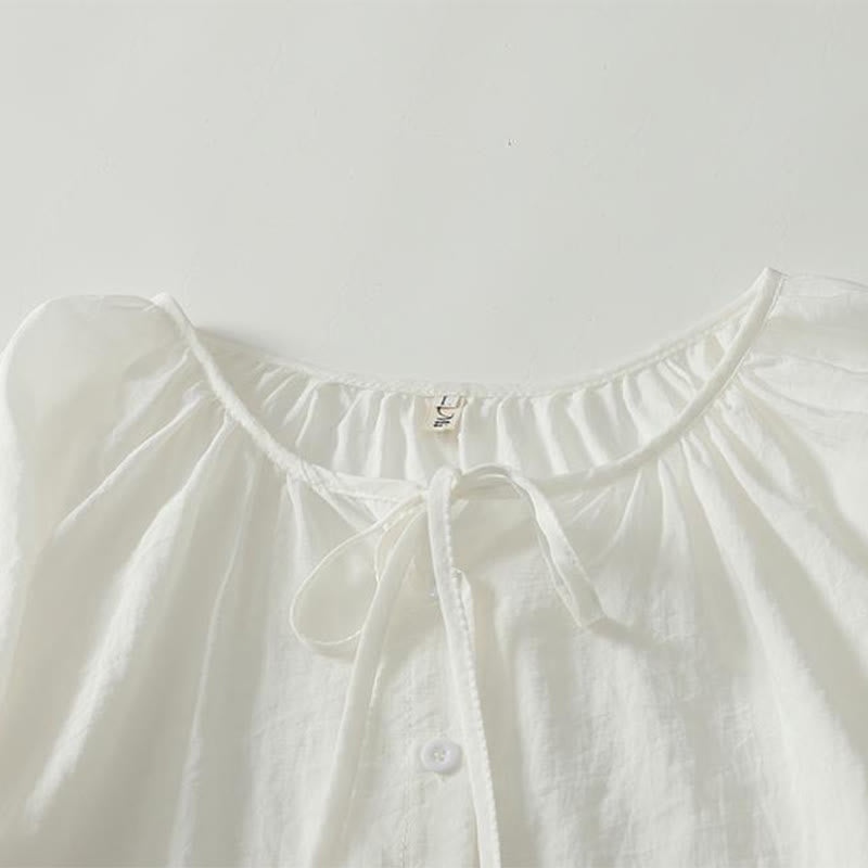 Buddha Stones Camicia da donna a maniche lunghe, girocollo, con coulisse e bottoni, stile boho, per primavera/estate, casual. - image 7