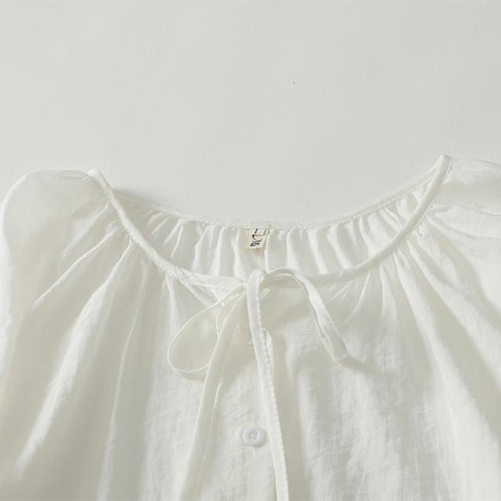 Buddha Stones Camicia da donna a maniche lunghe, girocollo, con coulisse e bottoni, stile boho, per primavera/estate, casual. - image 7