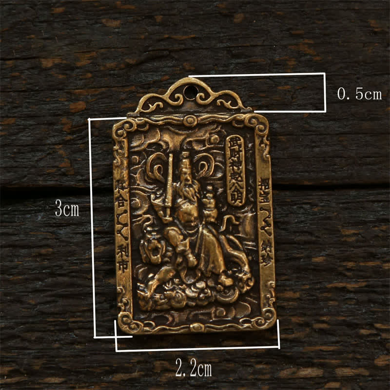 Buddha Stones Portachiavi in ​​rame con monete dello zodiaco cinese dei Cinque Imperatori e zucca protettiva - image 21