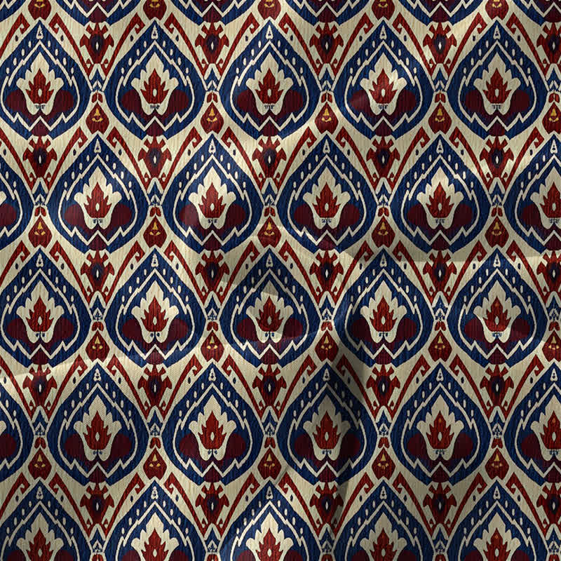 Buddha Stones Abito midi estivo casual da donna con motivo ikat geometrico e tasche. - image 3