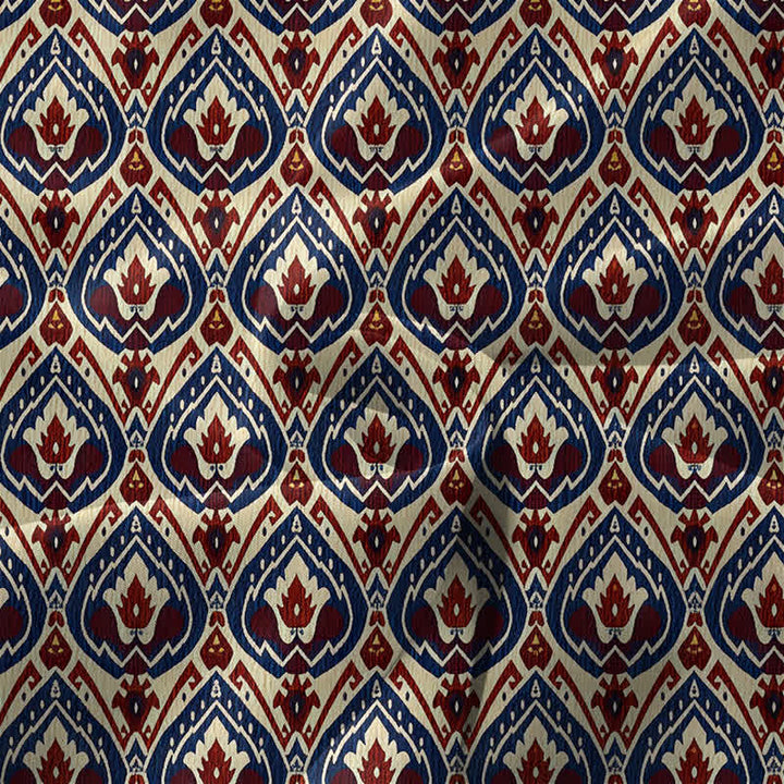 Buddha Stones Abito midi estivo casual da donna con motivo ikat geometrico e tasche. - image 3
