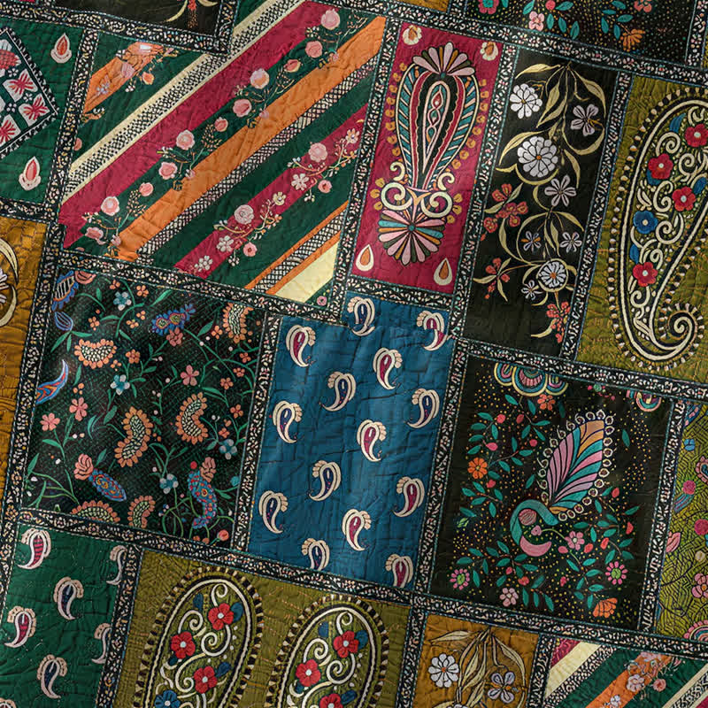 Buddha Stones Abito midi estivo casual da donna con motivo floreale paisley e patchwork, colore oliva, senza maniche e con tasche. - image 1
