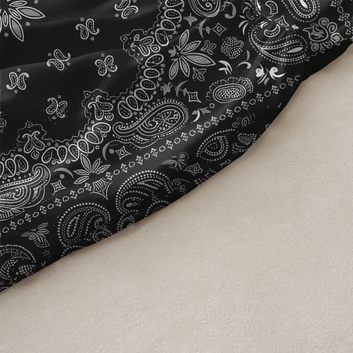 Buddha Stones Abito midi estivo casual da donna con fantasia floreale paisley e tasche, modello bandana. - image 2