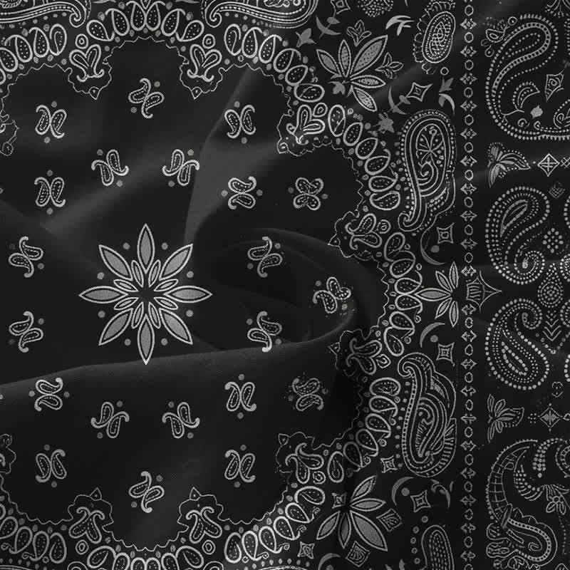 Buddha Stones Abito midi estivo casual da donna con fantasia floreale paisley e tasche, modello bandana. - image 3