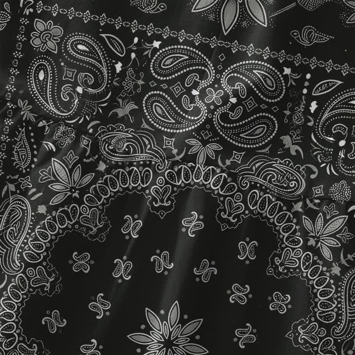 Buddha Stones Abito midi estivo casual da donna con fantasia floreale paisley e tasche, modello bandana. - image 1