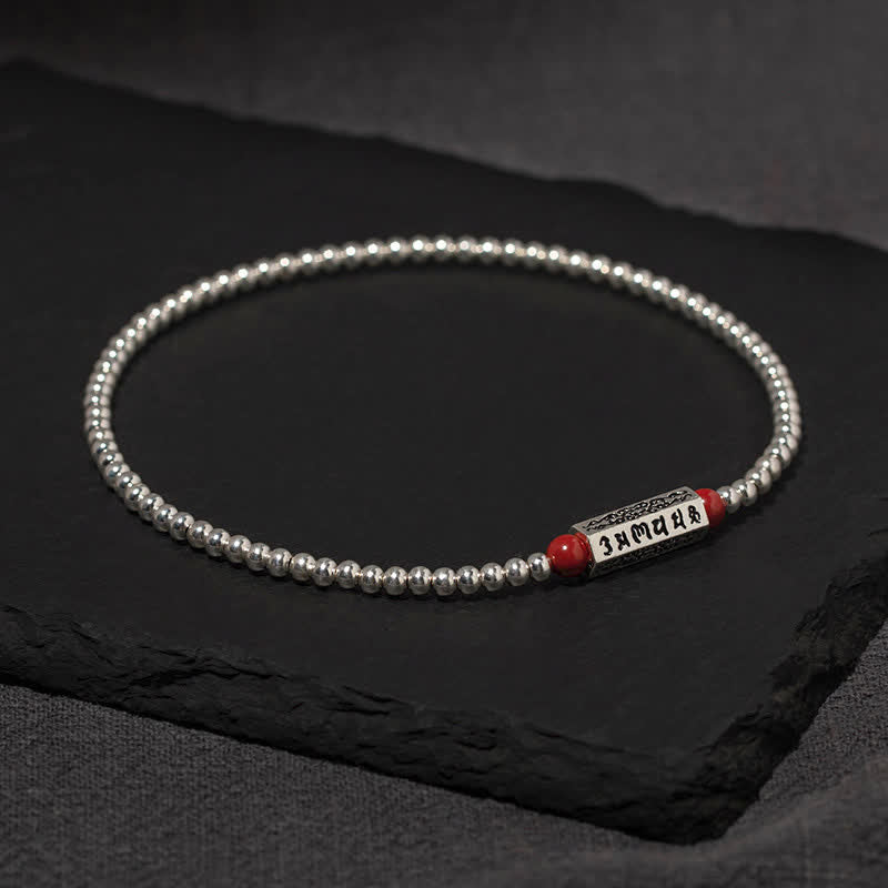 Buddha Stones Bracciale alla cavigliera con saggezza cinabro Om Mani Padme Hum - image 1