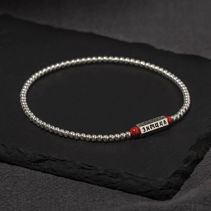 Buddha Stones Bracciale alla cavigliera con saggezza cinabro Om Mani Padme Hum - image 1