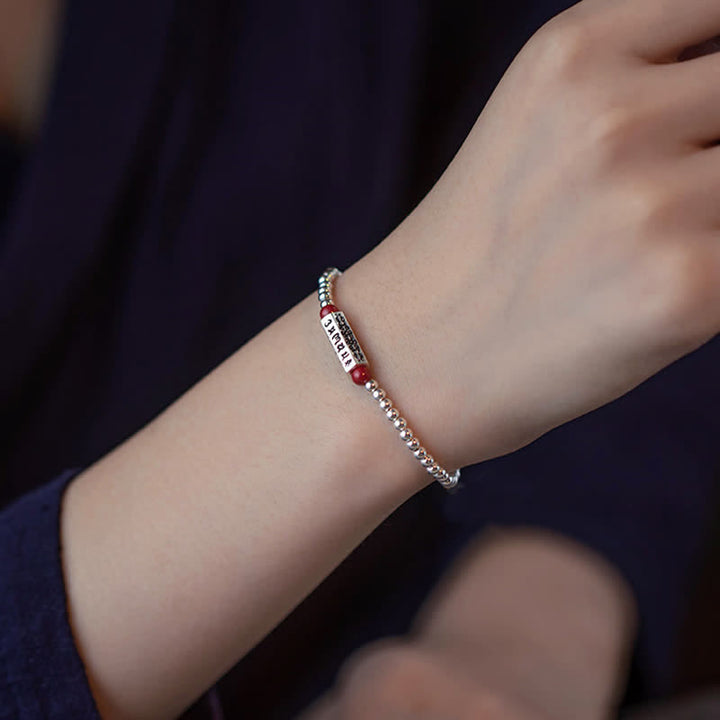 Buddha Stones Bracciale alla cavigliera con saggezza cinabro Om Mani Padme Hum - image 4