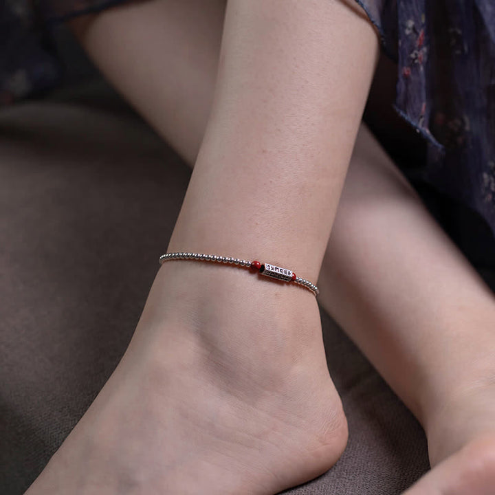 Buddha Stones Bracciale alla cavigliera con saggezza cinabro Om Mani Padme Hum - image 9